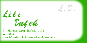 lili dufek business card